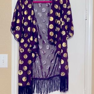 Lularoe monroe size S elegant purple with Gold dots